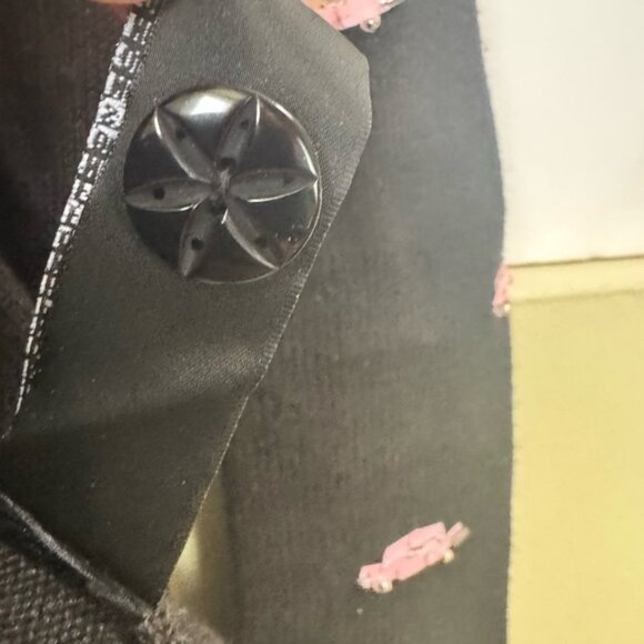 Michael Simon Vintage Pink Cadillac Sequin Beads Cardigan Sweater Cotton Whimsy - Picture 11 of 16